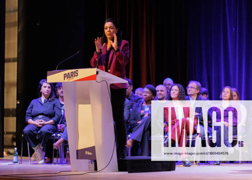 On Wednesday, October 14th at 7 p.m., La France Insoumise held a large public meeting at the Olympe de Gouges hall in support of Jean-Luc MÃ lenchon s presidential candidacy. Sophia Chikirou attended the meeting. - ZUMAs287 20261014_zip_s287_023