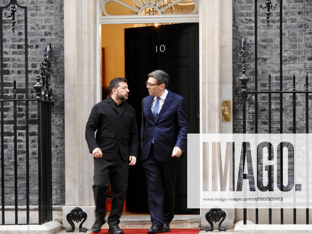 Zelenskyy and Burnham at 10 Downing Street, London London, UK. 14 October 2026. Ukrainian President Volodymyr Zelenskyy and British Prime Minister Andy Burnham walk together outside 10 Downing Street following talks in London., Credit:Alexander Seale Avalon united kingdom, London