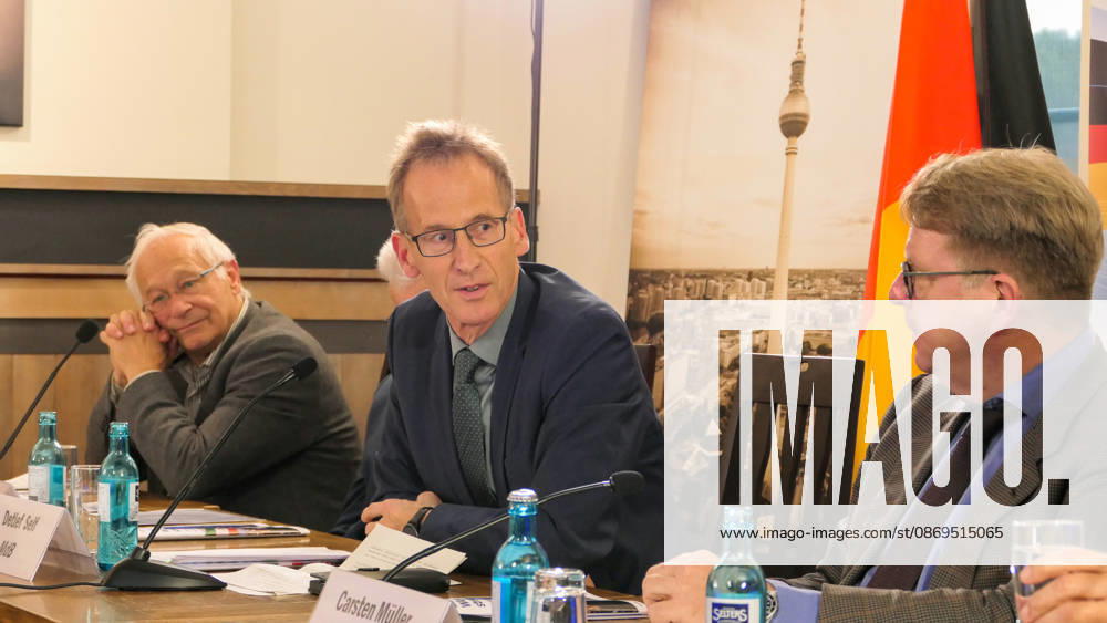German Member of the Bundestag, Detlef Seif setting between former MP ,Martin Patzelt and fellow lawmaker, Carsten Müller . The conference, titled Iran in Crisis: The Democratic Solution and Germany s Responsibility, was organized by the German Solidarity Committee for a Free Iran (DSFI) and the Association of German-Iranians (GDI) at Hopfingerbräu am Brandenburger Tor in Berlin, Germany, on October 14, 2026. The conference brought together German federal lawmakers, former diplomats, and witnesses to discuss human rights, democratic prospects for Iran, and an open letter signed by 80 German dignitaries protesting the Friedrich Naumann Foundation s controversial plan to present the 2026 Freedom Award to - ZUMAs197 20261014_aaa_s197_468