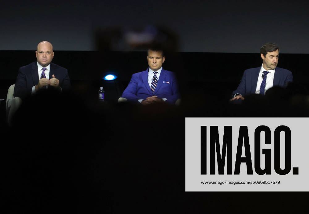 Hegseth participates in AUSA 2026 in Washington, DC, USA. (L-R) Acting US Secretary of the Army Adam Telle, US Secretary of Defence Pete Hegseth, CEO of Project Agincourt, Owen West, participate in a panel discussion during the U.S. Army s 2026 Annual Meeting and Exposition, AUSA at the Walter E. Washington Convention Center in Washington, DC, USA, on October 14, 2026. Secretary Hegseth participated in a discussion on the future of autonomous warfare. Washington USA