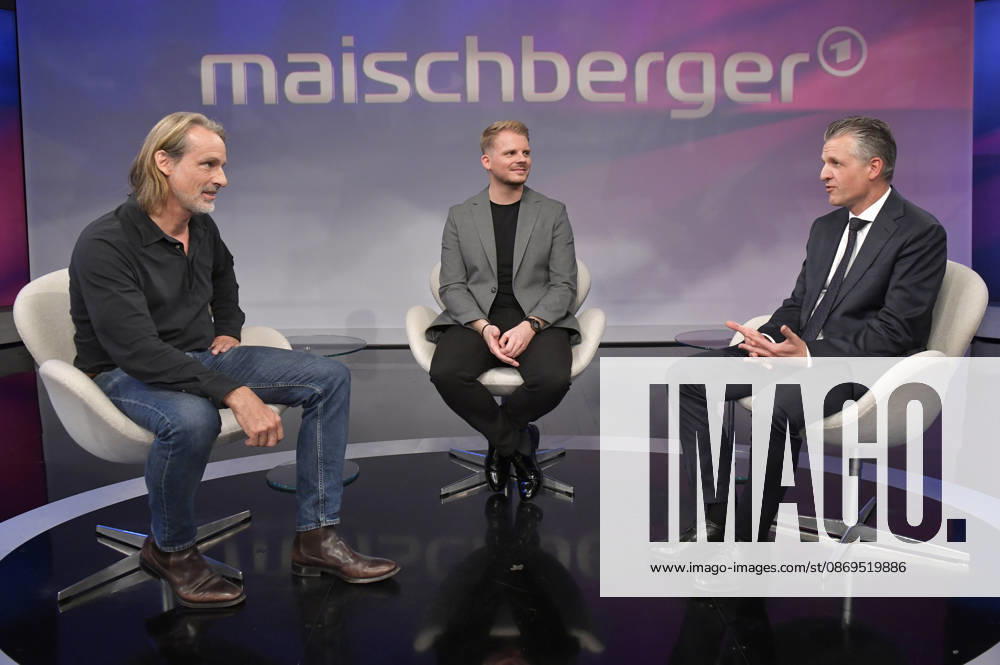 Richard David Precht, Tim Klüssendorf, and Thorsten Frei on the ARD talk show *maischberger* at the studio in Berlin-Adlershof, Berlin, October 14, 2026 Foto:xM.xBehrensx xFuturexImagex maischberger1410_6034