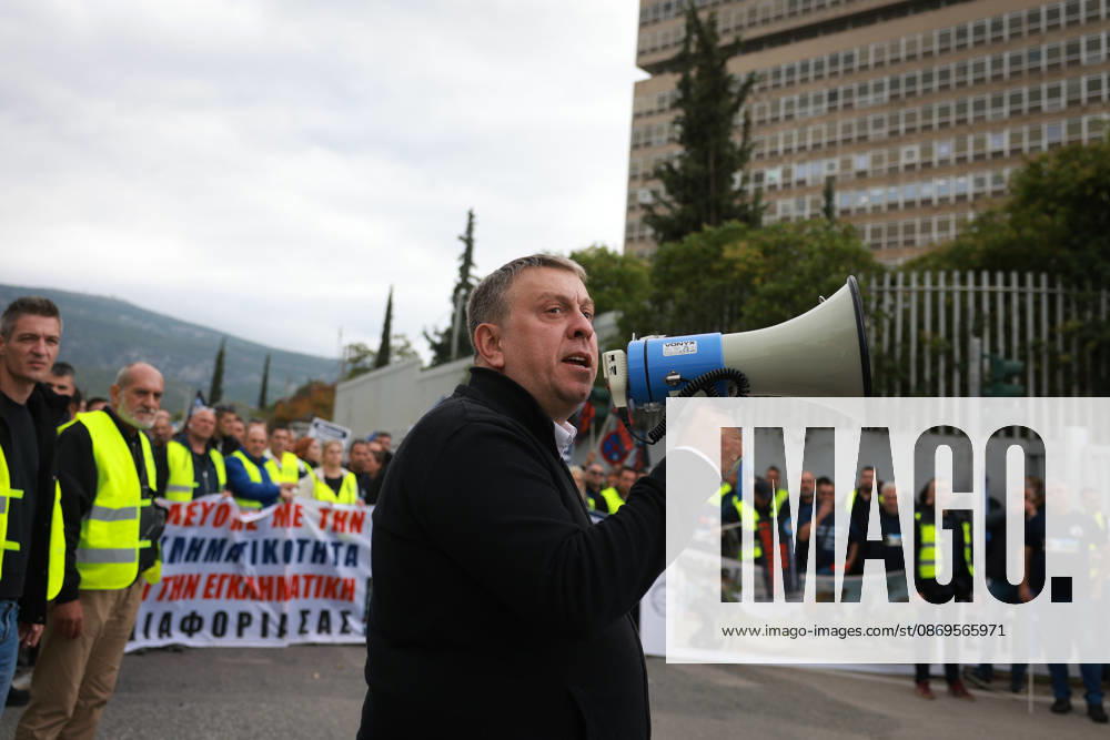 Police officers stage protest outside Ministry of Citizen Protection in Athens ATHENS, GREECE - OCTOBER 15: Police officers take part in a protest demanding higher wages, housing support and improved working conditions, outside the Ministry of Citizen Protection in Athens, Greece, on October 15, 2026. Costas Baltas Anadolu Athens Greece. Editorial use only. Please get in touch for any other usage.