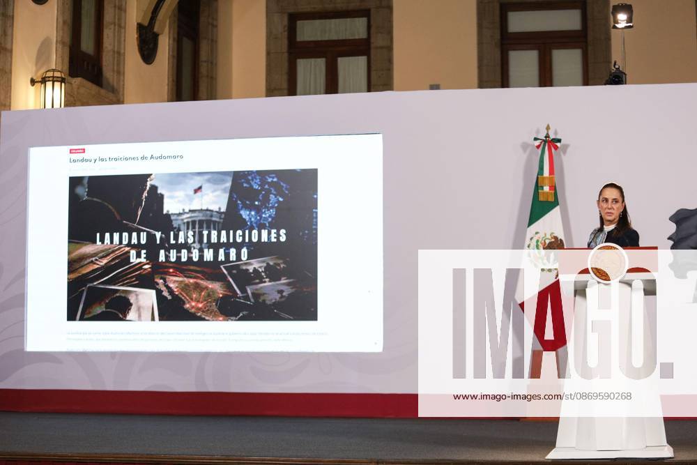 TO-45477- Ciudad de M& xe9;xico. 2026-10 -15. Claudia Sheinbaum Pardo, President of Mexico, during the daily morning press conference in the Treasury Room of the National Palace in Mexico City Alejandro God& xcd;nez Clasos.com.mx - ZUMAcs4_ 20261015_faa_cs4_003
