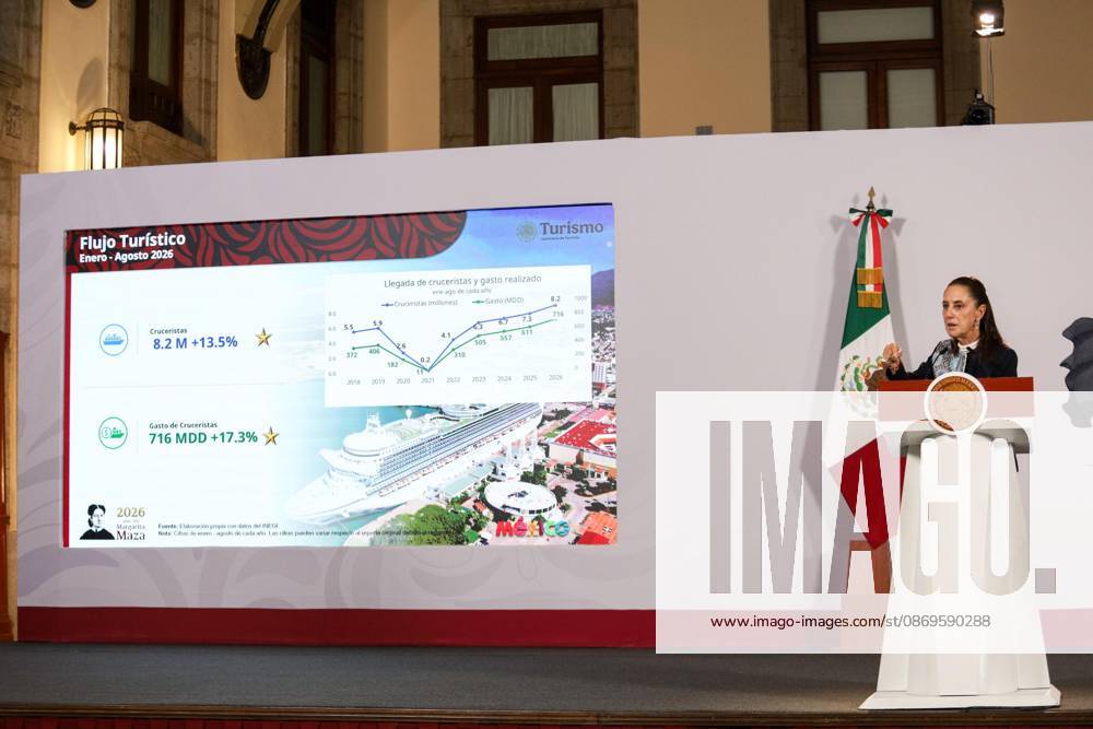 TO-45477- Ciudad de M& xe9;xico. 2026-10 -15. Claudia Sheinbaum Pardo, President of Mexico, during the daily morning press conference in the Treasury Room of the National Palace in Mexico City Alejandro God& xcd;nez Clasos.com.mx - ZUMAcs4_ 20261015_faa_cs4_001