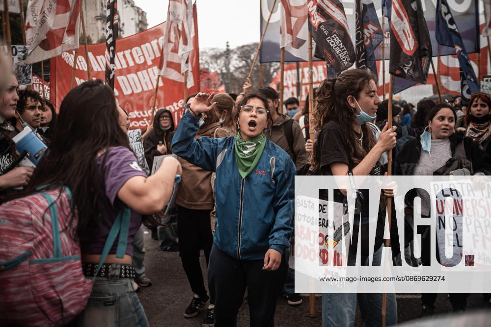 Police forces deploy tear gas, water cannon trucks and rubber bullets against demonstrators during the Fifth Federal University March near Congress, as protesters demand the implementation of the University Funding Law and oppose President Javier Mileis austerity policies. The protest takes place amid the governments broader deregulation agenda, including Decree 70 2023 Buenos Aires Argentina - ZUMAf175 20261015_zip_f175_020