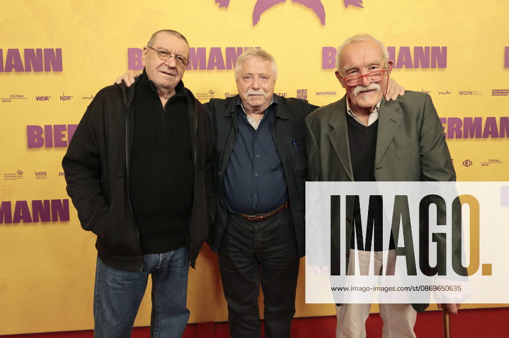 Ulrich Gumpert, Wolf Biermann, and Günter Sommer at the premiere of the documentary *Biermann* at the Kino International in Berlin, October 15, 2026 Foto:xS.xGabschx xFuturexImagex biermann_berlin_6032