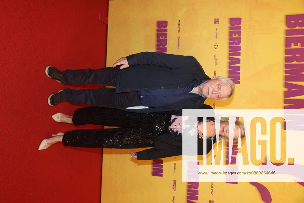 Wolf Biermann and Pamela Biermann at the premiere of the documentary *Biermann* at Kino International in Berlin