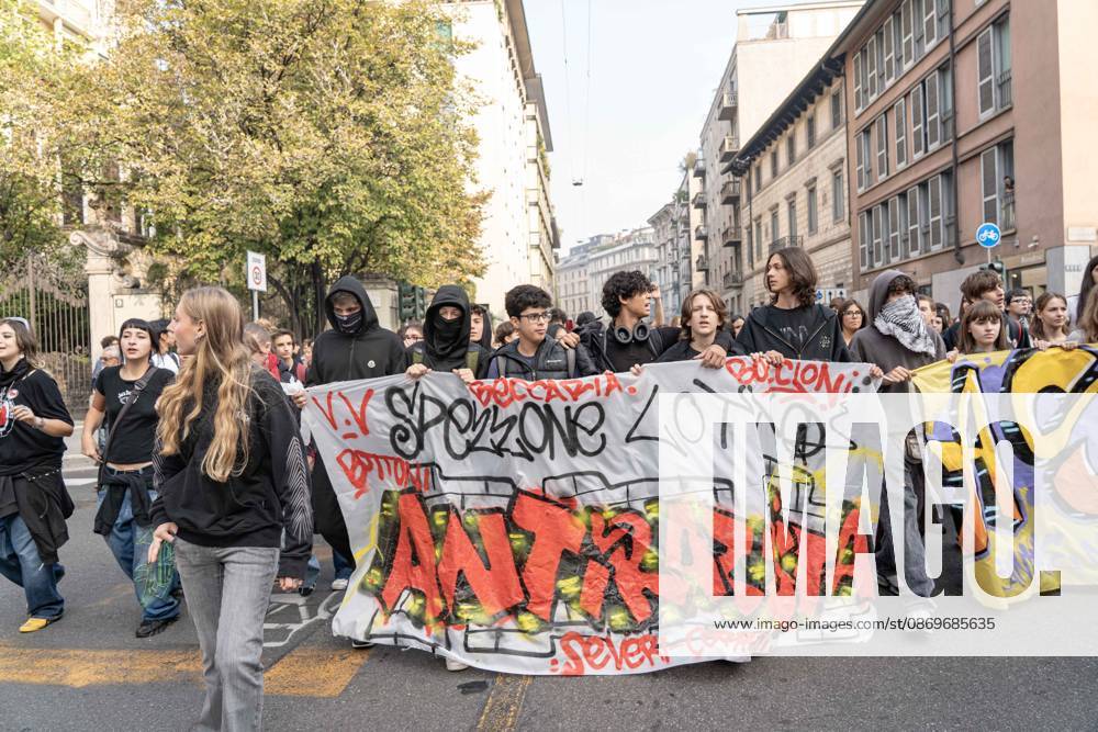 IPA89759918 - Milan, October 16, 26, Largo Cairoli, No One Is a Stranger Student Strike