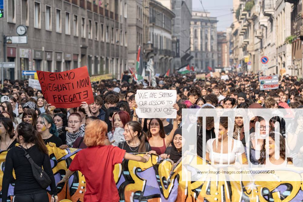 IPA89759938 - Milan, October 16, 26, Largo Cairoli, No One Is a Stranger Student Strike