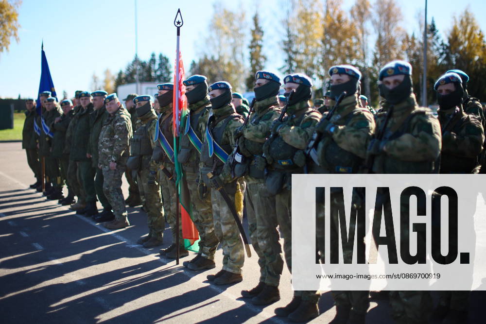 Servicemen appear with national flags in the final live training phase of the Indestructible Brotherhood 2026 command-and-staff military exercise by the CSTO Peacekeeping Forces at the Losvido military training ground. Maxim Malinovsky TASS 99410877