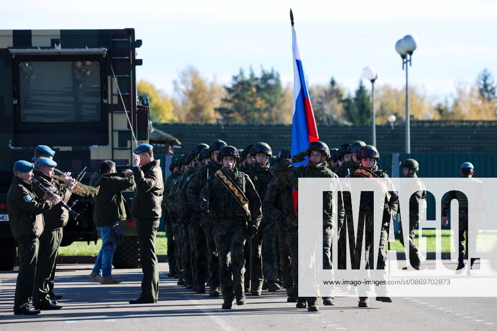 Servicemen parade in the final live training phase of the Indestructible Brotherhood 2026 command-and-staff military exercise by the CSTO Peacekeeping Forces at the Losvido military training ground Belarus - ZUMAt113 20261016_zaa_t113_295