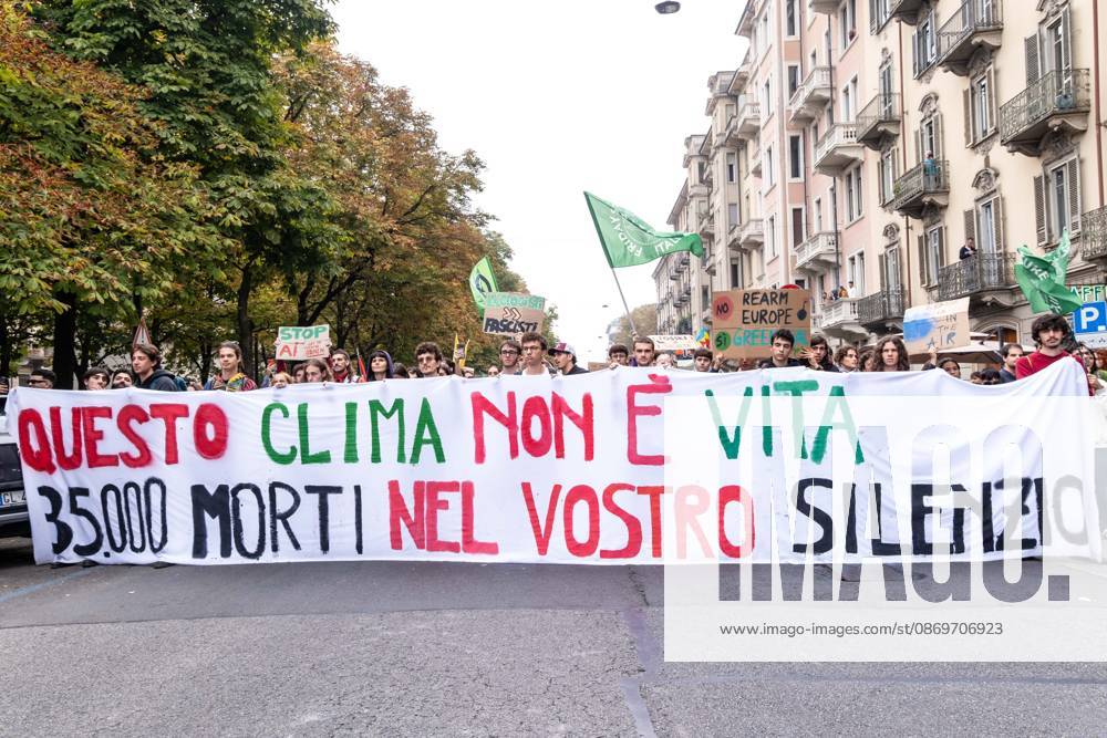 After days of occupations at many high schools across the city, following the French model, on Friday, October 16, in Turin, thousands of students took to the streets to protest the lack of resources in the school system and the inadequate condition of school buildings. The protesters marched through the city, stopping in front of Porta Susa, where teachers formed a human chain to separate them from the police. Lastly, in Piazza Castello, the police used water cannons and tear gas to disperse the demonstration, which had arrived outside the police headquarters. Turin Italy - ZUMAs377 20261016_znp_s377_032
