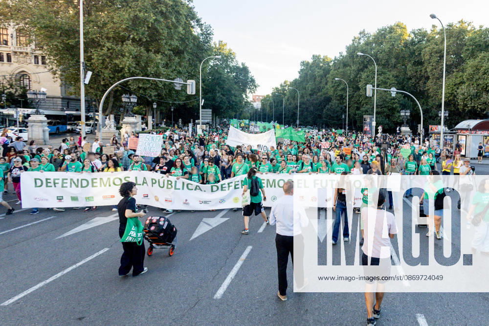 Protest Marking the Indefinite Teachers’ Strike in Madrid: Hundreds of people gathered at a rally to mark the education strike on October 16, 2026, in Madrid, Spain. The public education strike in Madrid began on October 14 with full-scale walkouts and varying levels of participation among unions and the regional government. Teachers are demanding lower student-to-teacher ratios, higher salaries, and more staff. Ayuso describes the protest as political, while the mobilization will shift to partial walkouts next week OCTOBER 16, 2026 EDUCATION PROTEST RALLY TEACHERS’ STRIKE PIXELATED STRIKE Madrid Madrid, Spain