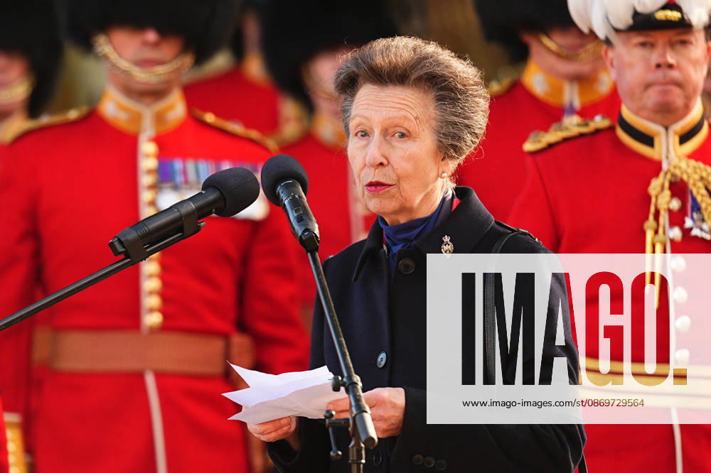 The Household Cavalry centenary dedication of the Guards Memorial The Princess Royal, Senior Colonel of the Foot Guards, attending the Household Cavalry s centenary dedication of the Guards Memorial, at Horse Guards Parade, central London. Picture date: Friday October 16, 2026., Credit:Aaron Chown PA ROTA - B68 Avalon UK, London