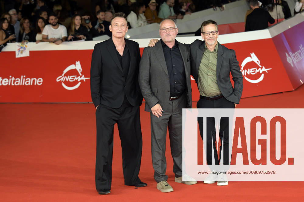 Oliver Masucci, Hannu Salonen, and Felix Cramer at the premiere of the feature film *The Rome Eight Adams Acht* at the 21st Rome International Film Festival (Festa del Cinema di Roma) in 2026 at the Auditorium Parco della Musica in Rome, October 16, 2026 Foto:xA.xM.xTinghinox xFuturexImagex acht_6012