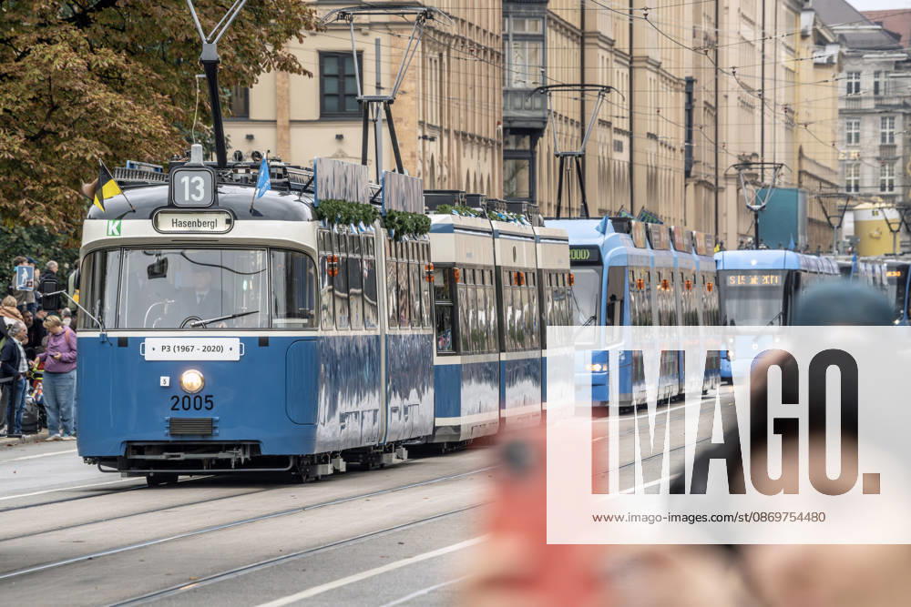 150th Anniversary Tram Parade in Munich; hundreds of onlookers line Maximilianstraße to watch the parade, October 17, 2026, Germany, Munich, October 17, 2026, Anniversary Parade Celebrating 150 Ye