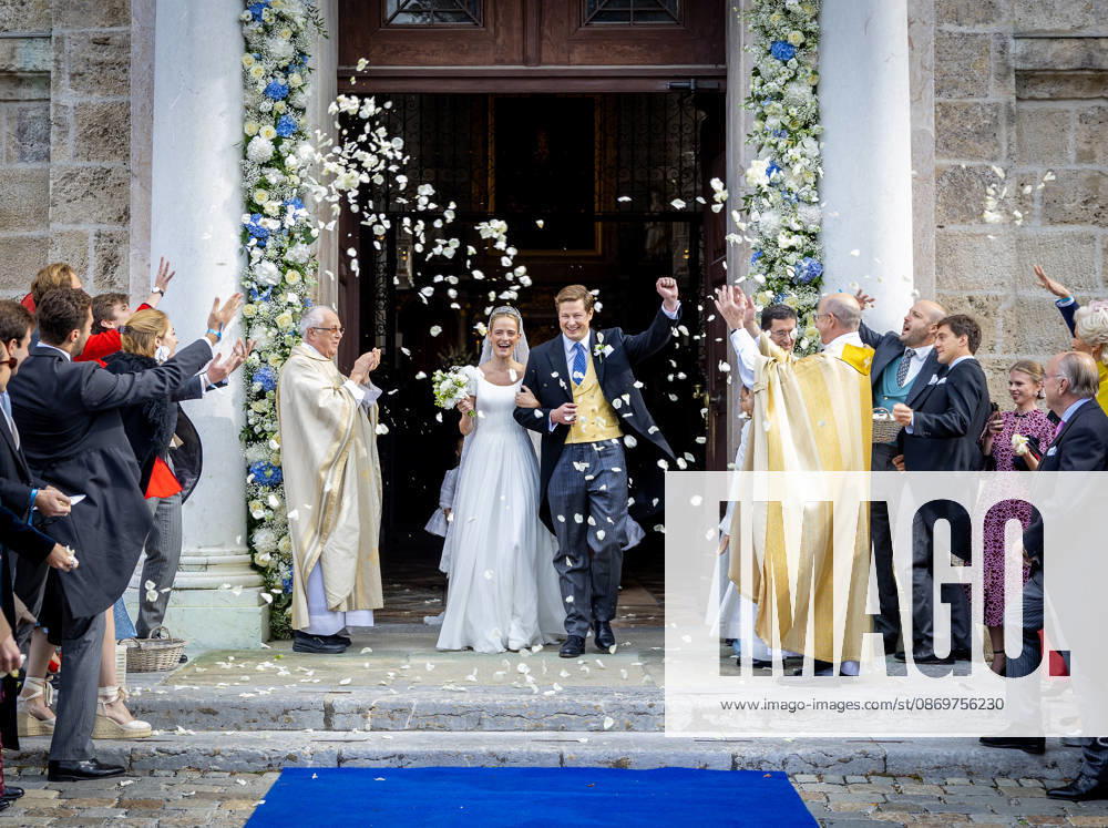 Germany Wedding of Duchess Pauline of Wurttemberg and Count Constantin zu Konigsegg-Aulendorf in the former monastery church of St. Quirinus in Tegernsee.