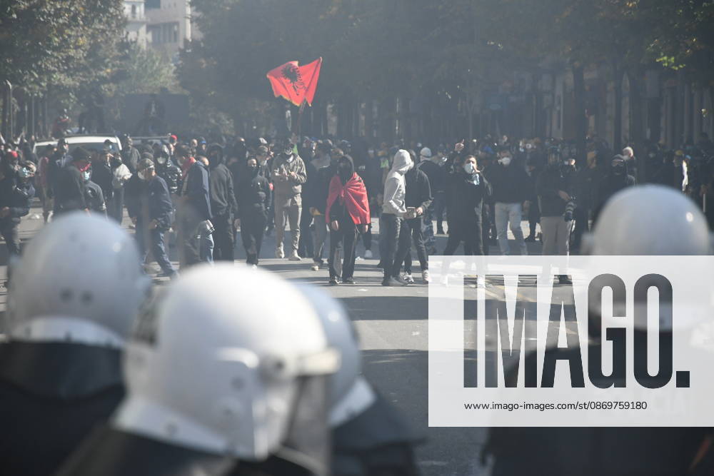 University students in Tirana continue widespread protests over educational conditions TIRANA, ALBANIA - OCTOBER 17: University students and young activists march through the streets of central Tirana, Albania, on October 17, 2026, as nationwide student-led demonstrations enter their fourth consecutive day. Demonstrators gathered near public academic institutions and the Ministry of Education to demand lower tuition fees, improved campus infrastructure, increased financial aid, and effective policy responses to rising living costs and youth unemployment. Olsi Shehu Anadolu Tirana Albania. Editorial use only. Please get in touch for any other usage.