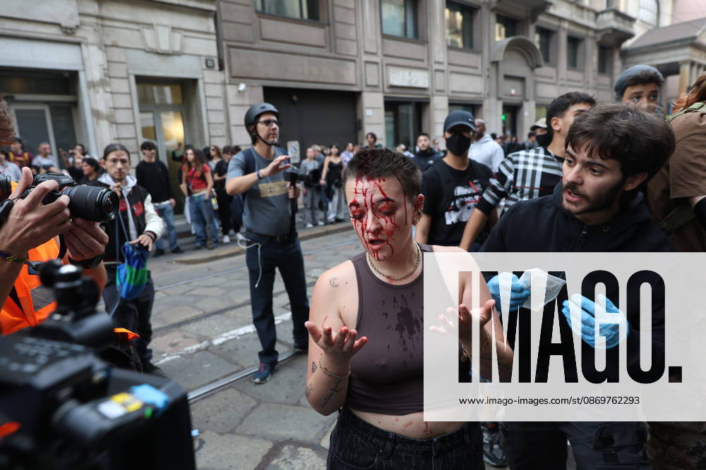 IPA89807717 - Milan, October 17, 2026: Protest by Italia in Piazza, the grassroots movement of students and young workers taking to the streets in 15 Italian cities; clashes