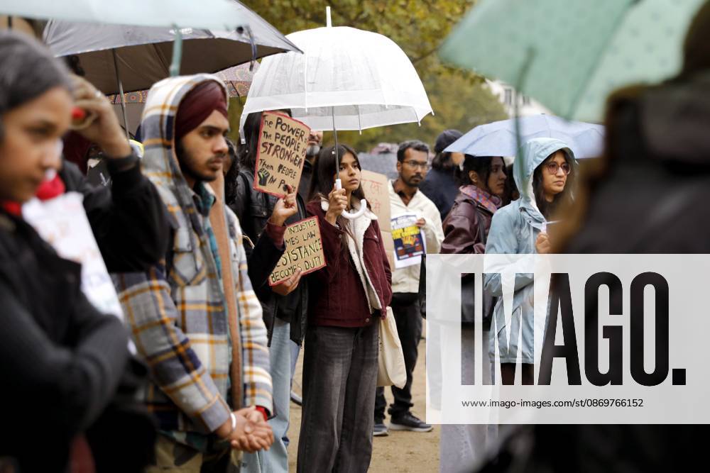 Berlin protest echoes Jantar Mantar BERLIN, GERMANY - OCTOBER 17, 2026: A small group of demonstrators hold placards at Oranienplatz in the Kreuzberg district to show solidarity with mass protests in India and to protest against the crackdown on them, as several people take the floor to discuss the situation. The demonstration followed a call by Neha Bora, president of the All India Students Association (AISA), for people everywhere to back the protests, saying everywhere is Jantar Mantar, the site in Delhi where the main protests are taking place. The protests demand the resignation of Chief Election Commissioner Gyanesh Kumar over a revision of electoral rolls that opponents say led to the mass deletion of voters, while police ha