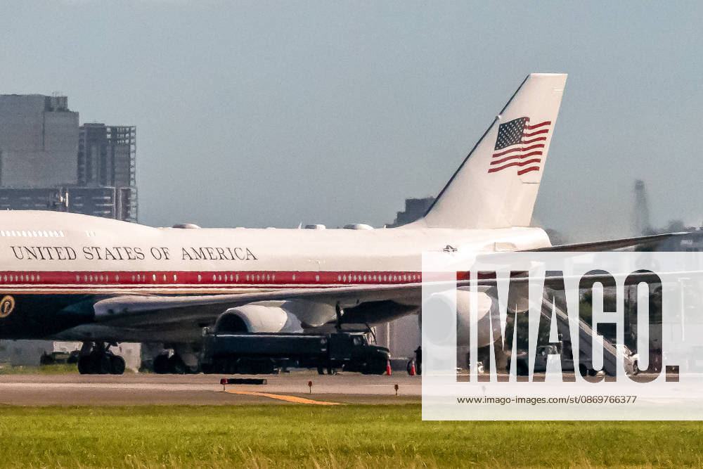 The new VC-25B presidential aircraft, the next generation Air Force One, is seen being refueled on the tarmac at President Donald J. Trump International Airport before President Donald Trump departed South Florida for a campaign event in Northern Kentucky, October 17, 2026. West Palm Beach USA - ZUMAc343 20261017_znp_c343_013
