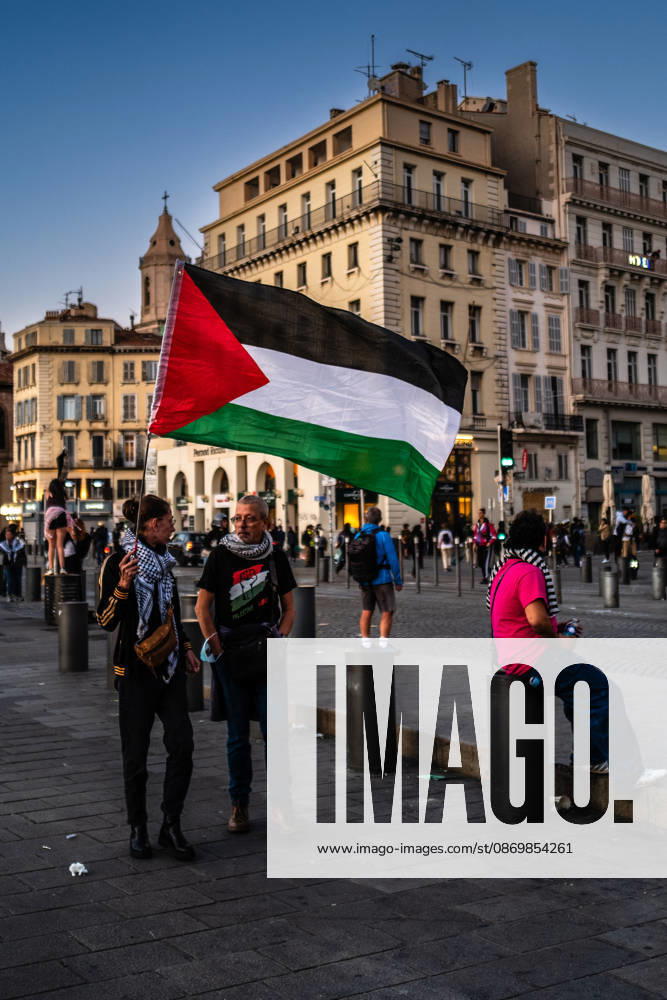 The High Cost of Living Protest - Marseille A woman holds a Palestinian flag at the end of a protest against the high cost of living during the High Cost of Living Protest demonstration in Marseille, France, on October 17, 2026. Photo by Laurent Coust ABACAPRESS.COM Marseille France