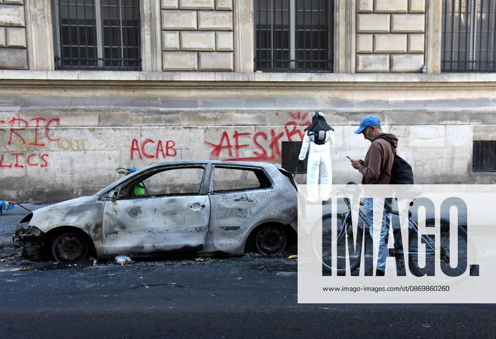 Day after the demonstrations, violence and looting occurred near the Place de la Republique - Paris The day after the demonstrations, violence and looting occurred near the Place de la Republique in Paris, France on October 18, 2026. Violent clashes between protesters and the French police during the demonstration protesting against the high cost of living. as part of a nationalwide call for mobilisation bringing together various groups expressing their anger former Yellow Vests, secondary school and university students, climate activists, even farmers. After weeks of student protests, France faces broader, nationwide demonstrations. Photo by Alain Apaydin ABACAPRESS Paris France