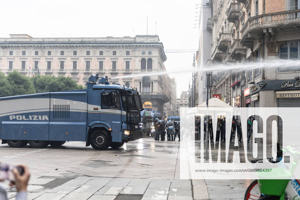 IPA89867585 - Milan, October 18, 2026: More Clashes and Looting in Downtown Milan the Day After the Protest (Pictured: Fire Hydrant)