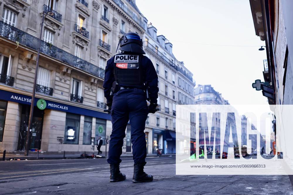 Aftermath of clashes during nationwide protests in Paris PARIS, FRANCE - OCTOBER 18: Police take security precautions as streets across Paris show signs of damage following a day of violent clashes between police and protesters amid a nationwide mobilization over rising living costs, fuel prices, and education funding in Paris, France, on October 18, 2026. Ibrahim Ezzat Anadolu Paris France. Editorial use only. Please get in touch for any other usage.