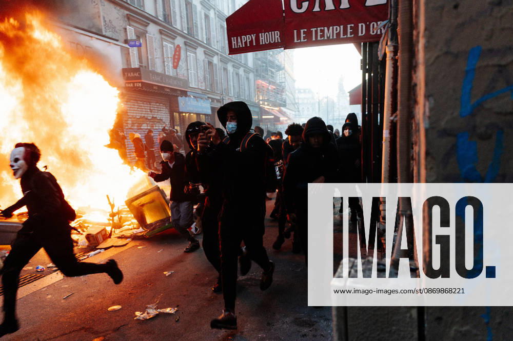 Numerous protesters, mostly young people, were demonstrating in the streets of Paris; many were erecting barricades, which they often set alight. Protesters gathered at Place de la RÃ publique the day after the demonstration on 17 October; the police used tear gas and water cannons to disperse them. Many found themselves in the surrounding streets. - 18 10 2026 - France Paris Paris - JanxSchmidt-Whitley LexPictorium LePictorium_0344272