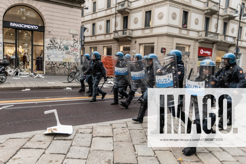 Police detain 160 as unrest continues for second day in Milan MILAN, ITALY - OCTOBER 18: Police carry out numerous detentions and arrests as protesters, including many young demonstrators, flee from law enforcement during urban unrest following demonstrations against the high cost of living in Milan, Italy, on October 18, 2026. Damage to shops and public property was reported across the city amid the clashes. Andrea Carrubba Anadolu Milan Italy. Editorial use only. Please get in touch for any other usage.