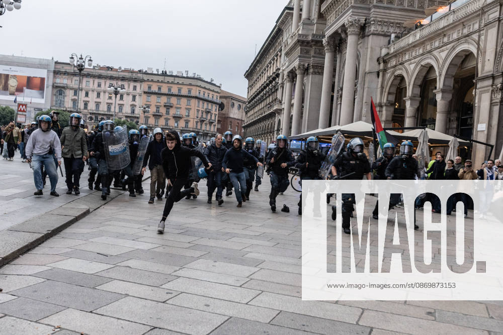Police detain 160 as unrest continues for second day in Milan MILAN, ITALY - OCTOBER 18: Police carry out numerous detentions and arrests as protesters, including many young demonstrators, flee from law enforcement during urban unrest following demonstrations against the high cost of living in Milan, Italy, on October 18, 2026. Damage to shops and public property was reported across the city amid the clashes. Andrea Carrubba Anadolu Milan Italy. Editorial use only. Please get in touch for any other usage.