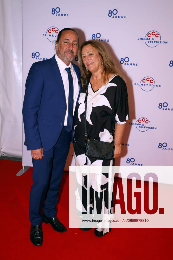Dieter Landuris with his wife Natascha Landuris at the 80th Anniversary CCC Filmkunst Gala at the CCC Film Studios in Berlin