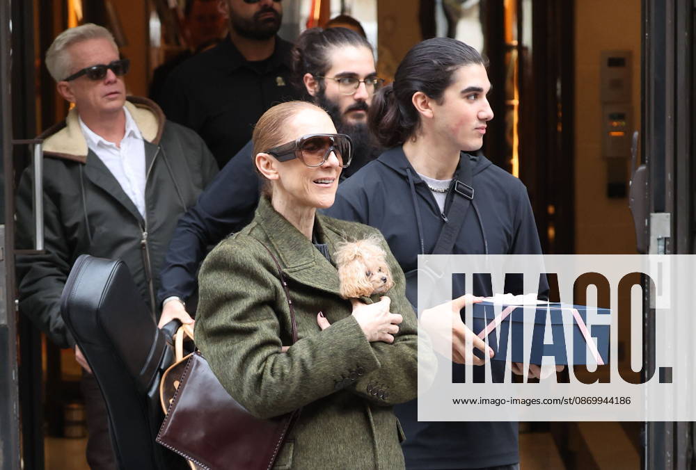 Céline Dion leaves the Royal Monceau hotel with her sons Nelson and Eddy and her dog the day after her final concert in Paris on October 19, 2026. Cyril Moreau, Bestimage. Céline Dion leaves the Royal Monceau hotel with her sons Nelson and Eddy and her dog, the day after her final concert in Paris on October 19, 2026, Paris, France