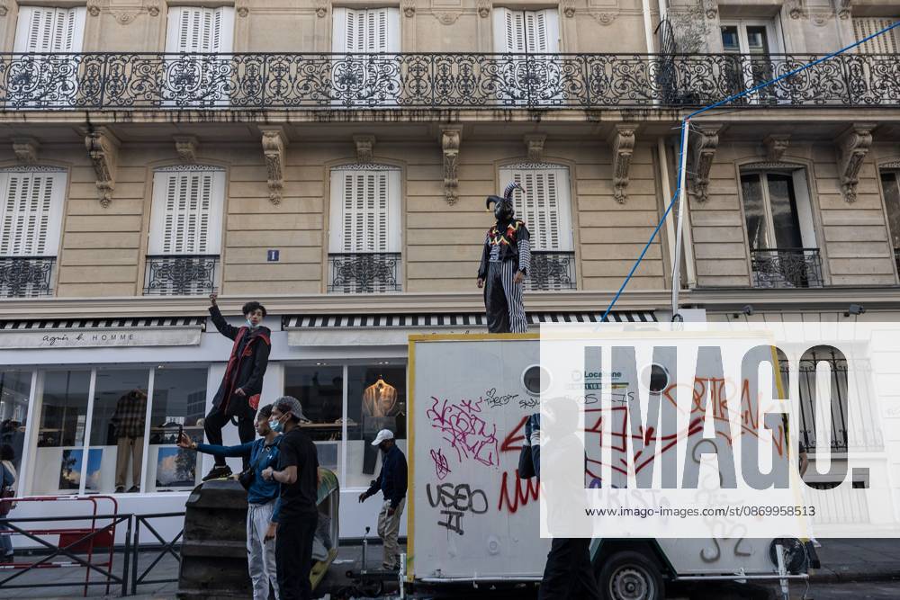 Second day of Paris riots PARIS, FRANCE - OCTOBER 18, 2026: Protesters clash with police near Place de la RÃ publique in Paris during a protest against austerity. Protesters set up makeshift barricades and start fires in the square and surrounding streets. After police clear the square, protesters attack nearby shops. Paris France