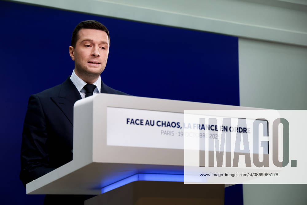 Press Conference: France in Order Amid Chaos by Jordan Bardella Following the Events of October 17 and 18, 2026 Press conference by Jordan Bardella following the demonstration on October 17, 460594, 2026, October 19, France, Bardella, Jordan