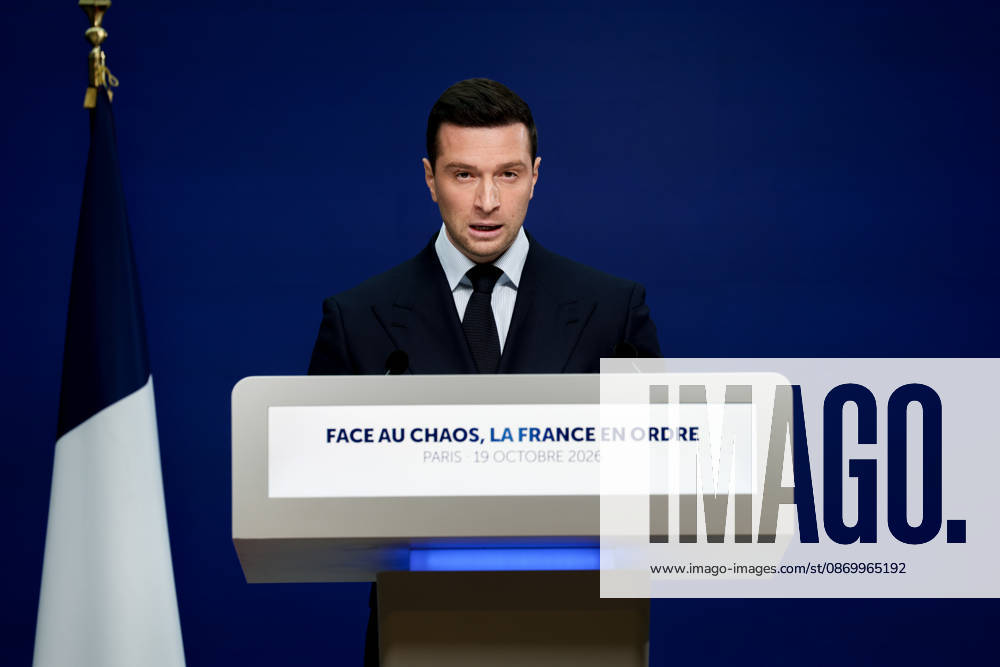 Press Conference: France in Order Amid Chaos by Jordan Bardella Following the Events of October 17 and 18, 2026 Press conference by Jordan Bardella following the demonstration on October 17, 460594, 2026, October 19, France, Bardella, Jordan