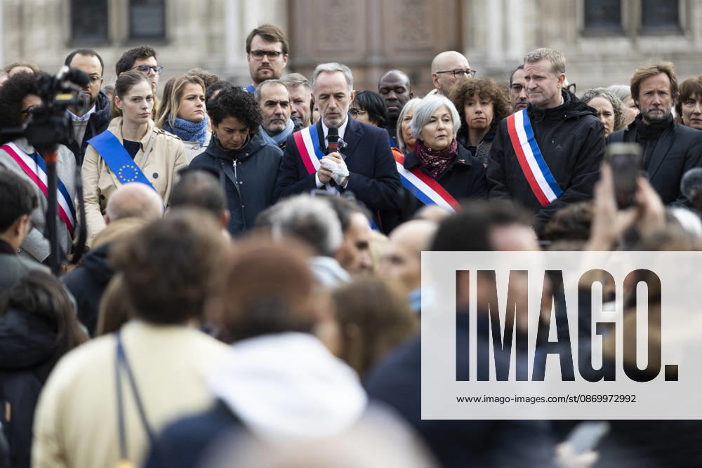 Paris Mayor Emmanuel Gregoire Attends Rally Against Violence - Paris Paris Mayor Emmanuel Gregoire during a gathering against violence and in support of the Republic, called by the Association of French Mayors (AMF), in front of Paris City Hall, following clashes that erupted during a national day of demonstrations against the cost of living and rising fuel prices, in Paris, France, October 19, 2026.Photos by Jérémy Paoloni ABACAPRESS.COM Paris Ile-de-France France