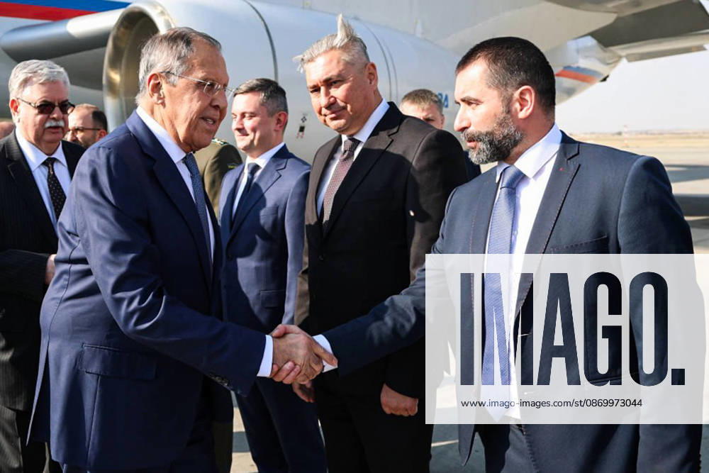 IRAN, TEHRAN - OCTOBER 19, 2026: Sergei Lavrov (L front), Russias Minister of Foreign Affairs, is pictured during a welcoming ceremony at the city s airport. Best quality available Tehran Iran - ZUMAt113 20261019_zaa_t113_127