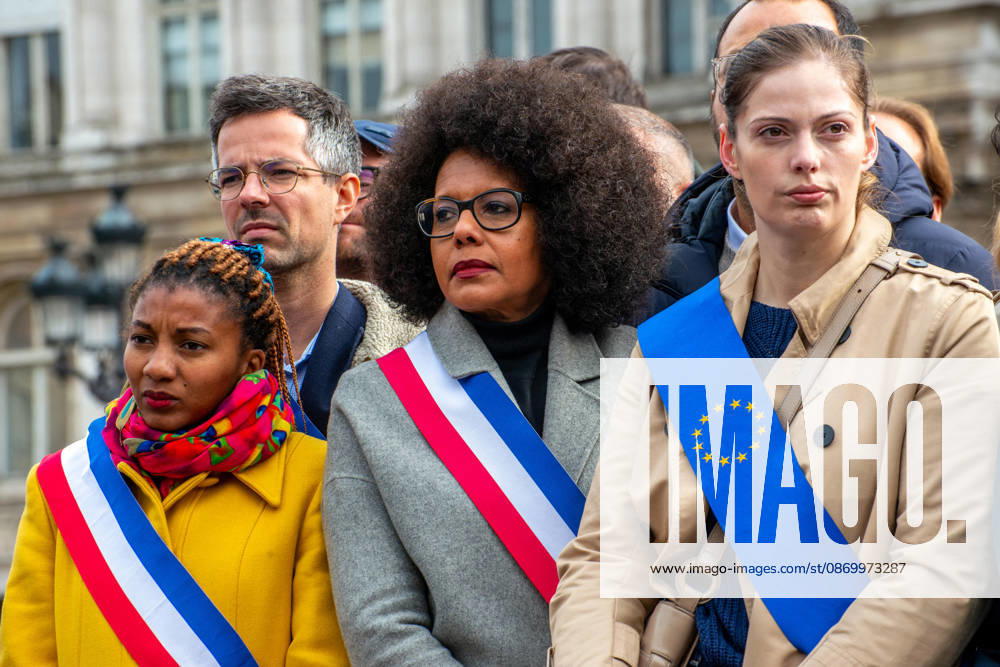 Paris Mayor Emmanuel Gregoire Attends Rally Against Violence - Paris Audrey Pulvar attends rallies organized by the Association of Mayors of France (AMF) in front of city halls across France on October 19, 2025, to condemn violence targeting certain town halls. AMF called for nationwide gatherings while Emmanuel Grégoire warned against misuse of legal tools that undermine fundamental freedoms of movement and assembly. Photo by Denis Prezat ABACAPRESS.COM Paris Ile-de-France France