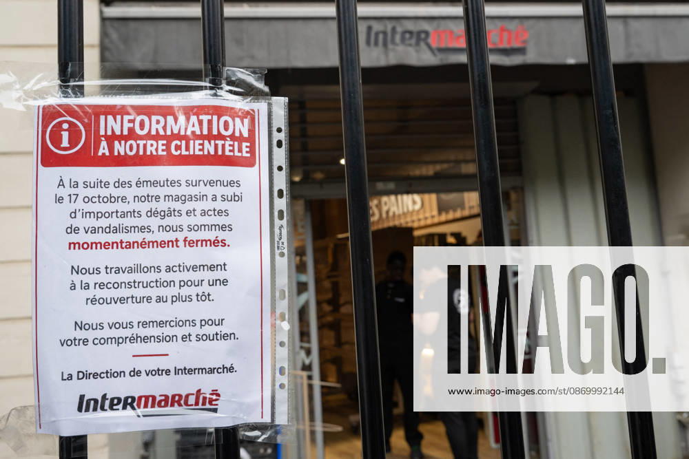 Shops Looted After the October 17th Demonstration - Paris AJ This photo shows the Intermarche at the Place Jacques Bonsergent store after it has been looted, ransacked, and vandalized on October 19, 2026 two days after riots and looting occurred (pillage) on the sidelines of nationwide cost-of-living demonstrations. Photo by Alexis Jumeau ABACAPRESS.COM Paris France