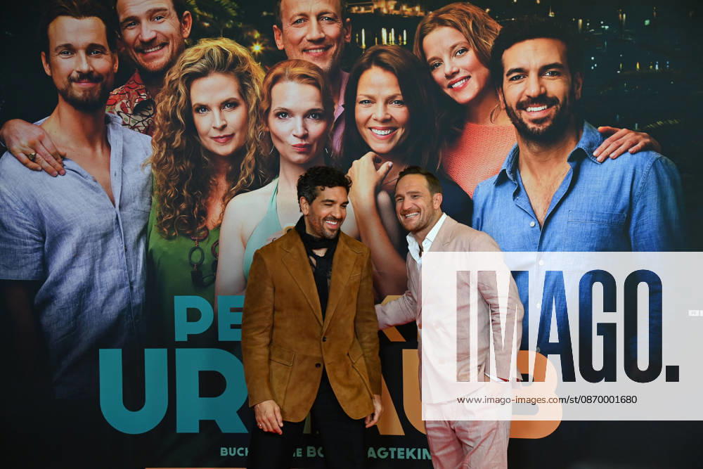 From left: Elyas M. BAREK, actor; Frederick LAU, actor. World premiere of *THE PERFECT VACATION* on October 19, 2026, at the Mathaeser Filmpalast in Munich. Photo call on the red carpet.