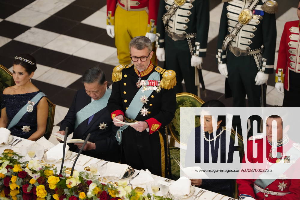 Denmark: State Visit from Vietnam—King Frederik delivers a speech during the gala dinner at Christiansborg Palace in Copenhagen on Monday, October 19, 2026. The President of Vietnam and his spouse are on a three-day state visit to Denmark. Photo by Mads Claus Rasmussen, Scanpix 2026, Copenhagen, Denmark