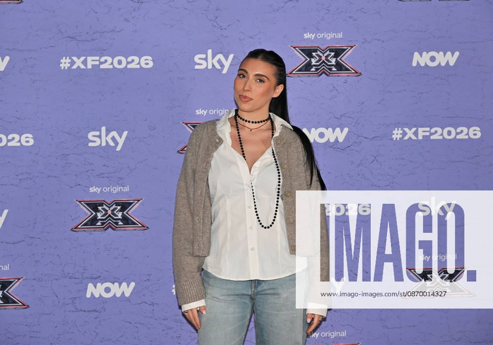 IPA89927878 - Milan, Italy: X Factor 2026 photocall featuring the 12 official contestants JAKE LA FURIA S TEAM In the photo: Veronica (Veronica Bruganelli)