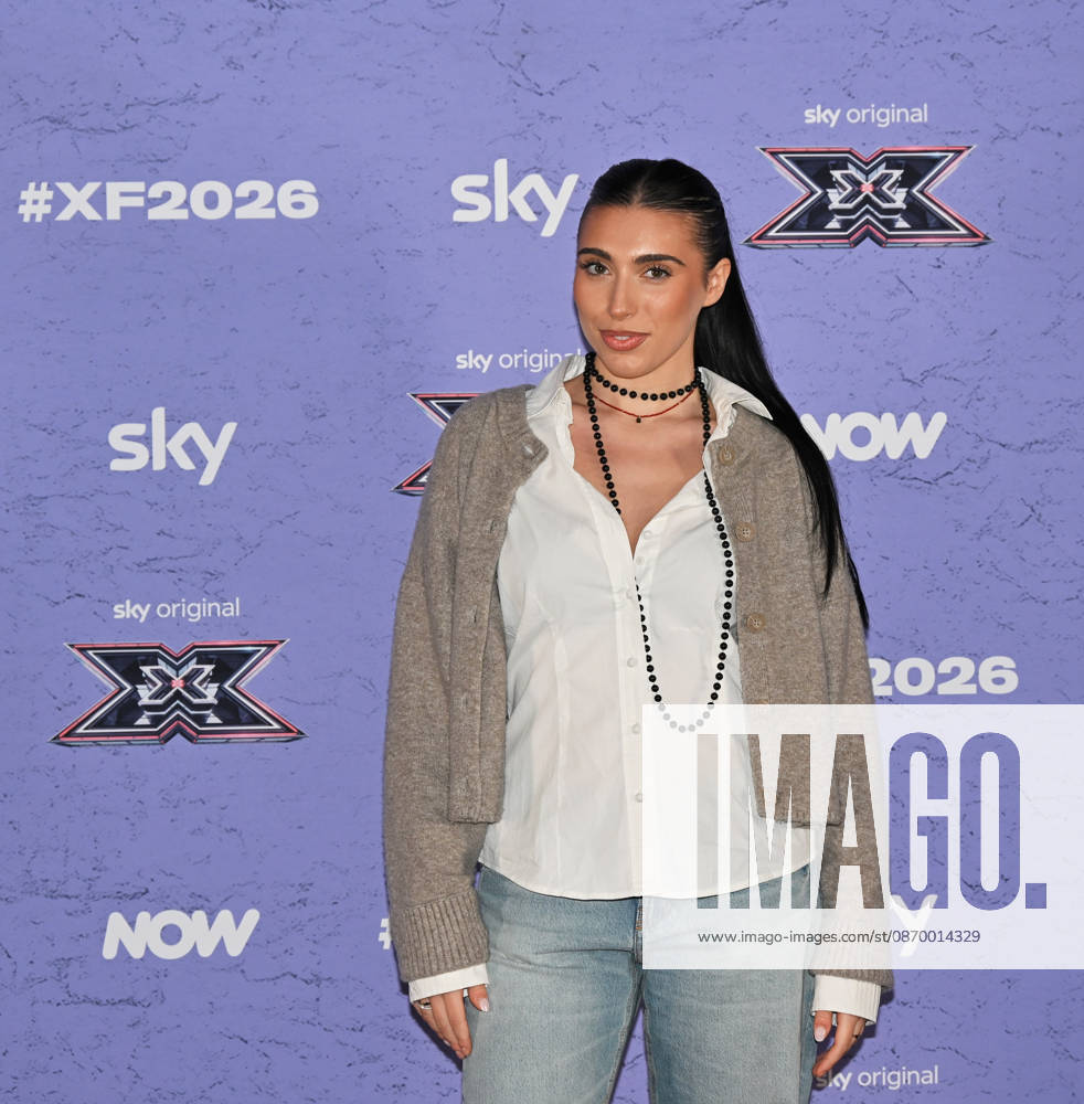 IPA89927882 - Milan, Italy: X Factor 2026 photocall featuring the 12 official contestants JAKE LA FURIA S TEAM In the photo: Veronica (Veronica Bruganelli)