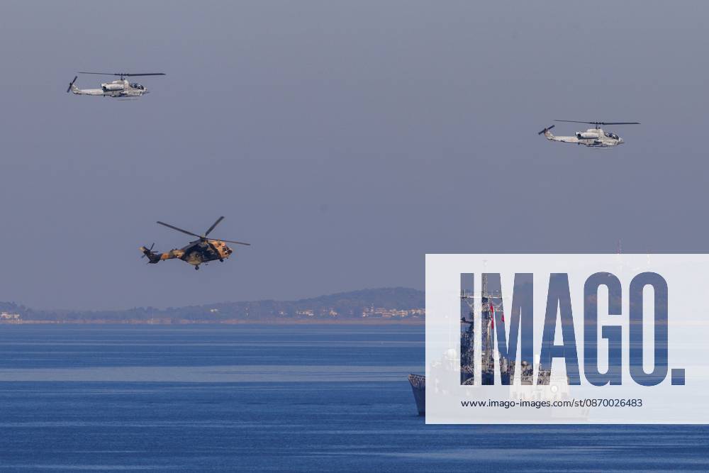 Orikun, The Netherlands, 2026-10-19 10:31:08 ORIKUN, 19-10-2026, The Turkish Navy s amphibious assault and drone ship TCG Anadolu (L400) is participating in NATO Exercise Neptune Strike 26-4. This exercise runs from 16 October to 5 November. During this exercise, NATO organized a demonstration for Distinguished Visitors and the media to showcase the Anadolu s spearhead operations in the form of a simulated amphibious strike on Pasha Beach. Photo: NLBeeld Robert Meerding Credit: NL Beeld Robert Meerding Inc