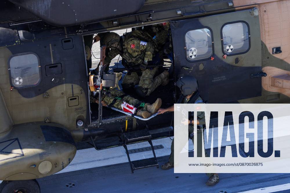 Orikun, The Netherlands, 2026-10-19 10:53:21 ORIKUN, 19-10-2026, The Turkish Navy s amphibious assault and drone ship TCG Anadolu (L400) is participating in NATO Exercise Neptune Strike 26-4. This exercise runs from 16 October to 5 November. During this exercise, NATO organized a demonstration for Distinguished Visitors and the media to showcase the Anadolu s spearhead operations in the form of a simulated amphibious strike on Pasha Beach. Photo: NLBeeld Robert Meerding Credit: NL Beeld Robert Meerding Inc