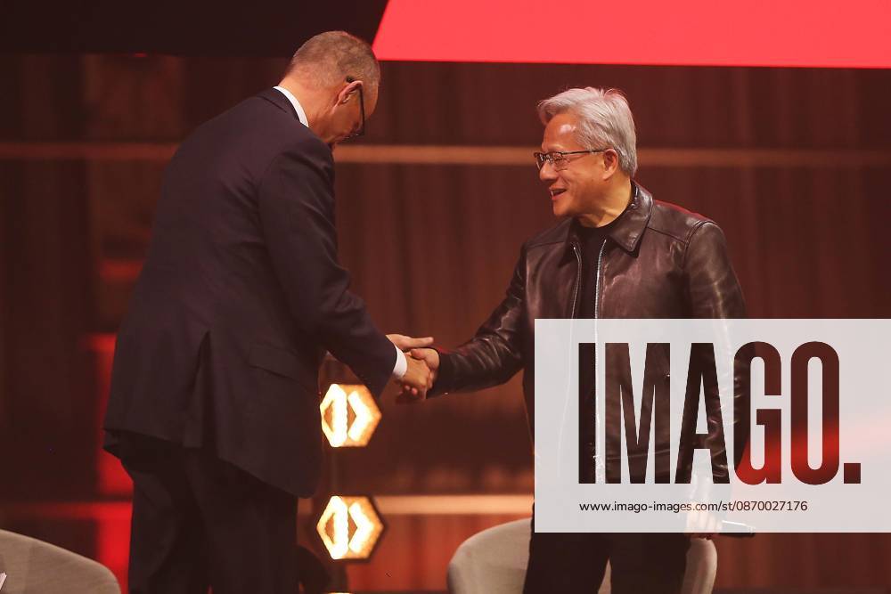 Berlin, Germany, October 19, 2026; Kraftwerk Berlin; Invest in Germany Summit; Federal Chancellor Friedrich Merz (CDU) and Nvidia CEO Jensen Huang