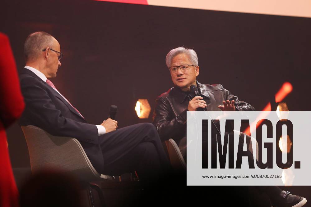 Berlin, Germany, October 19, 2026; Kraftwerk Berlin; Invest in Germany Summit; Federal Chancellor Friedrich Merz (CDU) and Nvidia CEO Jensen Huang