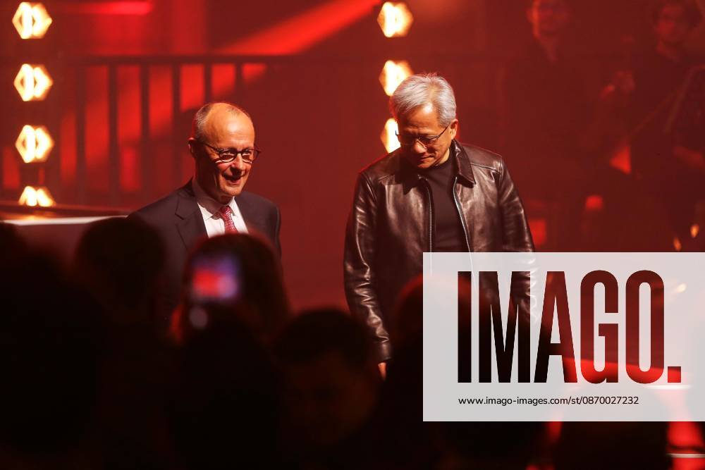 Berlin, Germany, October 19, 2026; Kraftwerk Berlin; Invest in Germany Summit; Federal Chancellor Friedrich Merz (CDU) and Nvidia CEO Jensen Huang